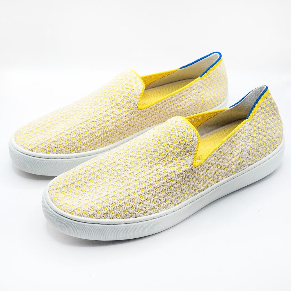 **SOLD**Rothys The Sneaker Yellow Knit Slip On Size 9 Clean Girl Pastel - Picture 1 of 7